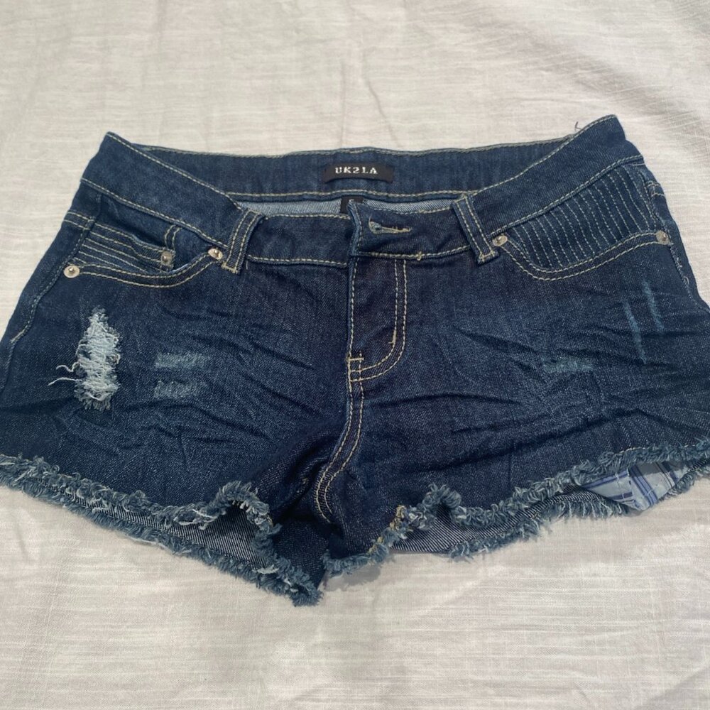 UK2LA Denim  Lo Rise Mini Jean Shorts Size 5